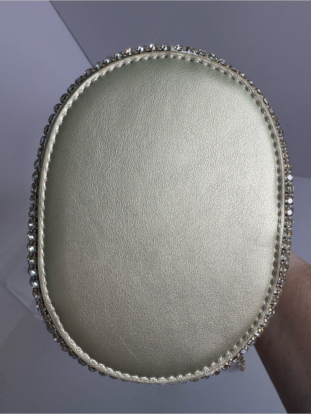 #387 Madison West Zafira Rhinestone Two-Way Bucket Evening Bag - Picture 9 of 15
